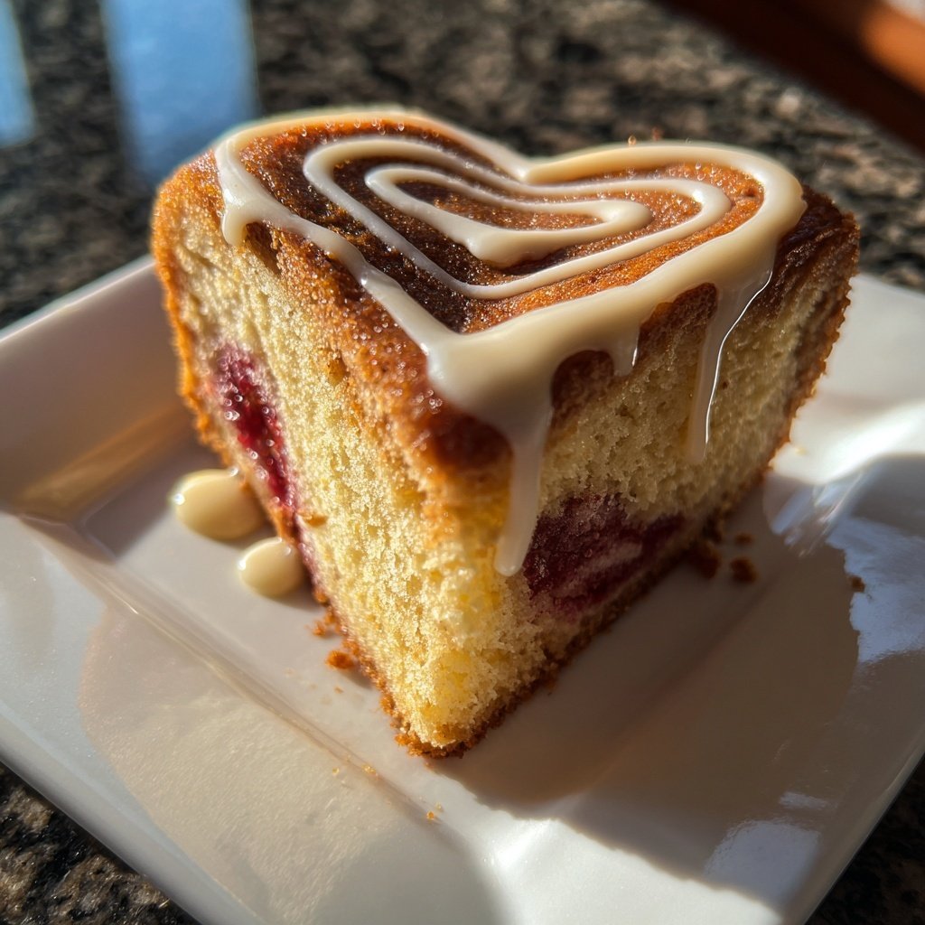 Mini Heart Cake with Vanilla Strawberry Marble