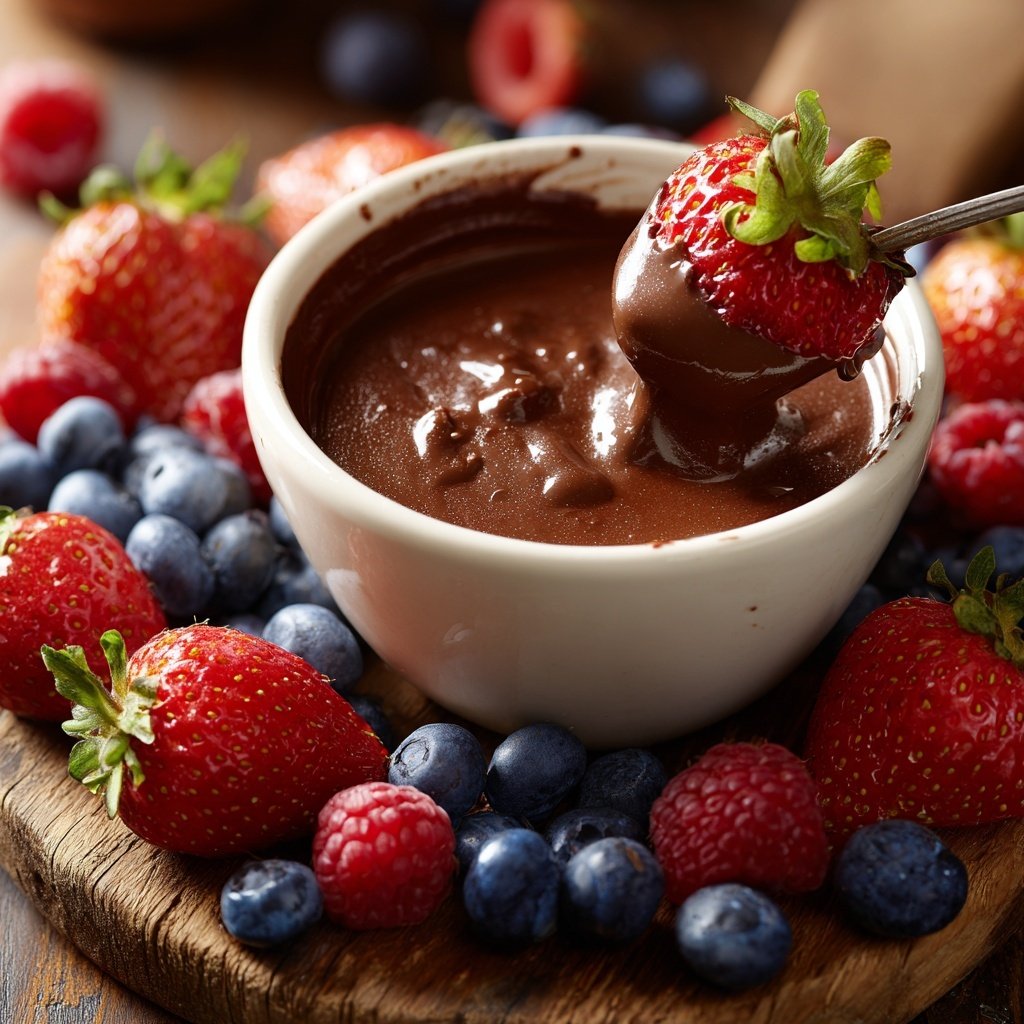 Chocolate Fondue with Fresh Berries