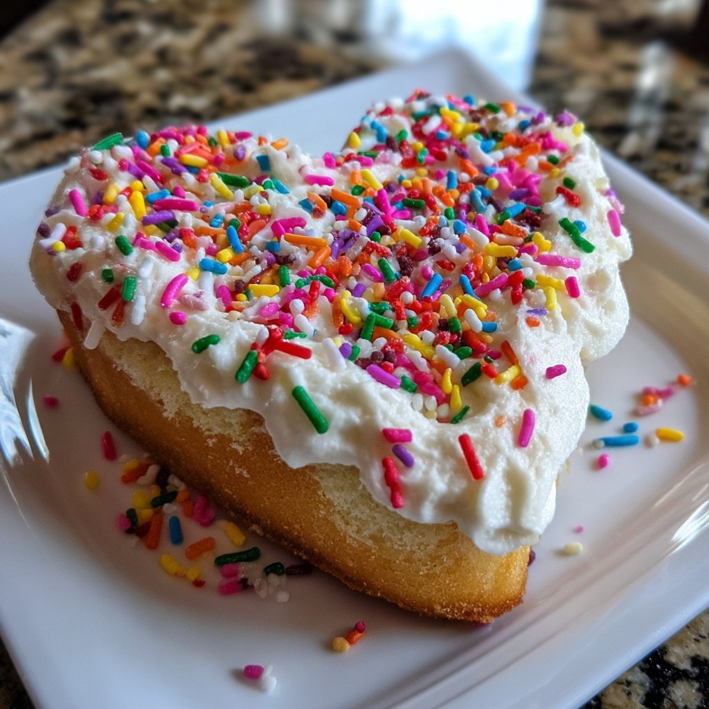 Mini Heart Cake with Vanilla Bean Frosting