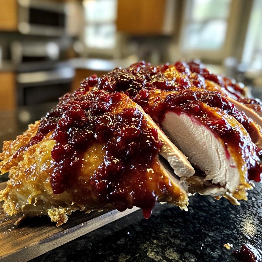 Roasted Turkey with Cranberry Glaze